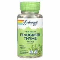 Solaray, True Herbs, пажитник и чабрец, 100 растительных капсул