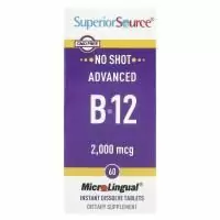 Superior Source, Улучшенный B-12, 2,000 мкг, 60 микролигвальных быстрорастворимых таблеток