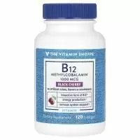 The Vitamin Shoppe, B12, черная вишня, 1000 мкг, 120 пастилок
