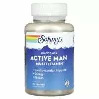 Solaray, Once Daily Active Man Мультвитамин на основе пищевых продуктов 90 вег капсул