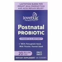 LoveBug Probiotics, пробиотик для послеродового периода, 20 млрд КОЕ, 30 капсул
