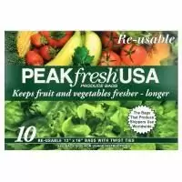 PEAKfresh USA, Многоразовые пакеты для хранения продуктов, 10 - 12 x 16 дюймов, с проволочным креплением