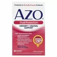 Azo, Dual Protection, поддержка мочеиспускания и влагалища, 30 капсул для приема один раз в день