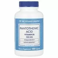 The Vitamin Shoppe, Пантотеновая кислота, витамин B5, 500 мг, 100 капсул