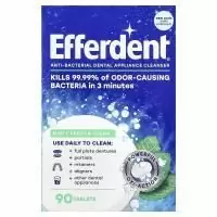 Efferdent, Антибактериальное средство для очищения зубных протезов, Fresh & Clean, 90 таблеток