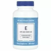 The Vitamin Shoppe, Витамин E, 670 мг (1000 МЕ), 60 мягких таблеток