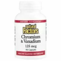 Natural Factors, Хром и Ванадий, 125 мкг, 90 капсул