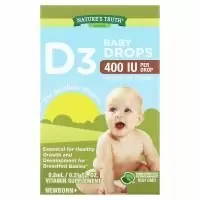 Nature's Truth, Vitamins, капли для детей D3, для новорожденных, 400 МЕ, 9,2 мл (0,31 жидк. унц.)