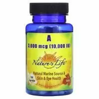 Nature's Life, Витамин A, 3000 мкг (10 000 МЕ), 100 капсул