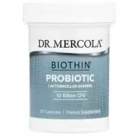 Dr. Mercola, Биотиновый пробиотик, лактобактерии гассери, 10 млрд КОЕ, 30 капсул
