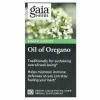 Gaia Herbs, Масло орегано, 60 вегетарианских жидких фито-капсул