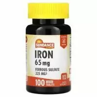 Sundance Vitamins, Железо, 65 мг, 100 таблеток, покрытых оболочкой