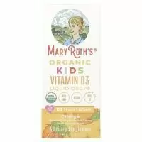 MaryRuth's, органический витамин D3 в каплях, для детей 4–13 лет, апельсин, 640 ед, 15 мл (0,5 жидк. унции)
