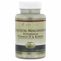 LifeTime Vitamins, Кальций и магний, калий, витамин D и бор, 120 капсул