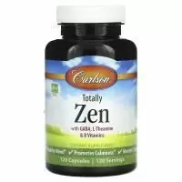 Carlson, Totally Zen с ГАМК, L-теанином и витаминами группы B, 120 капсул