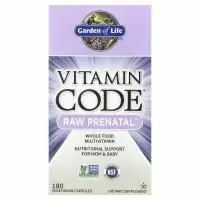 Витамины для беременных Vitamin Code Garden of Life Raw Prenatal, 180 вегетарианских капсул