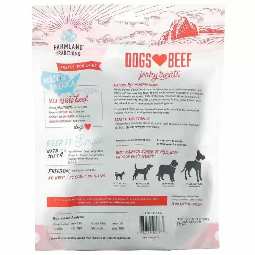 Farmland Traditions, Dogs Love Beef, Вяленое лакомство, 13,5 унций (382 г)