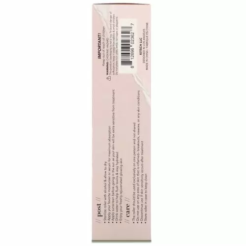 Kitsch, Micro Derma Facial Roller, Blush, 1 Roller