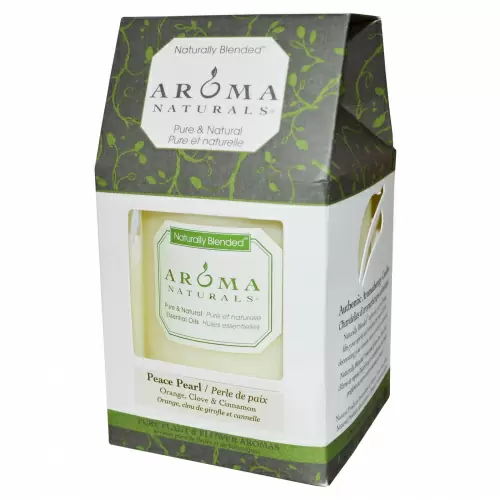 Aroma Naturals, Столовая свеча с натуральными смесями, "успокаивающий перламутр", с апельсином, гвоздикой и корицей, 7,6 x 8,9 см