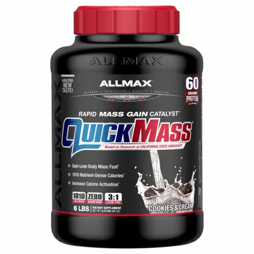 ALLMAX Nutrition, QuickMass, Weight Gainer, Rapid Mass Gain Catalyst, Cookies & Cream, 6 lbs (2.72 kg)