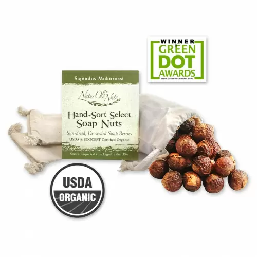 NaturOli, Organic, отобранные вручную мыльные орехи с 1 муслиновым мешочком с кулиской, 4 унции
