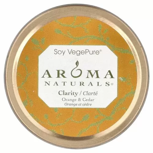 Aroma Naturals, Soy VegePure, свеча для поездок, апельсин и кедр, 2,8 унции (79,38 г)