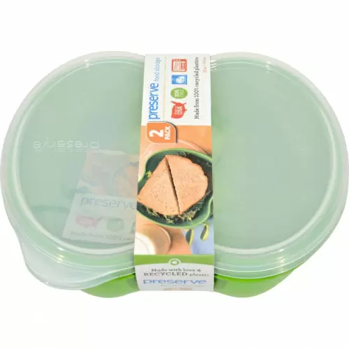 Preserve, Набор для хранения продуктов питания, квадратный, зеленый, 2 шт. в упаковке, 25 унций (740 мл)