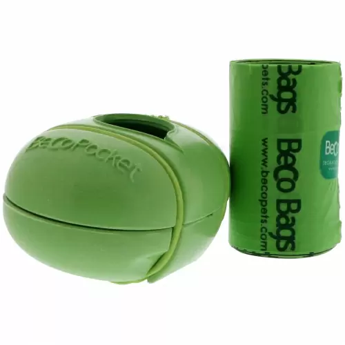 Beco Pets, Beco Pocket, экологичный диспенсер для пакетов, зеленый, 1 пакет Beco Pocket, 15 пакетиков