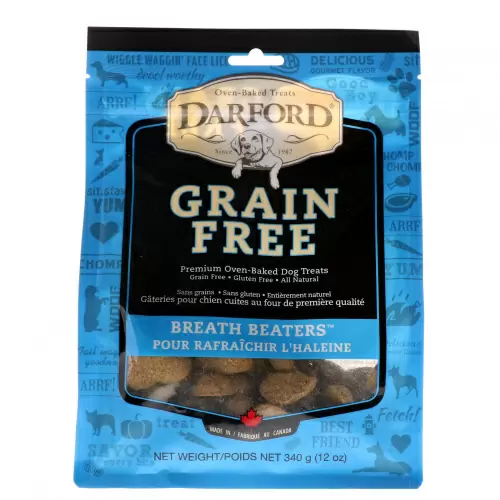 Darford, Без зерновых, Превосходное запеченное в печи лакомство для собак, Breath Beaters, 12 унц. (340 г)