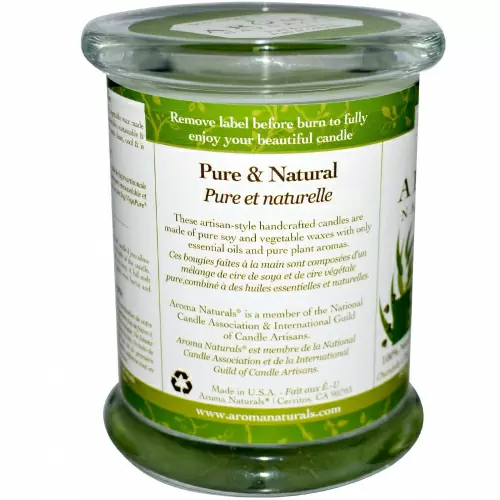 Aroma Naturals, 100% Натуральная Соевая Свеча «Бодрость» с Эфирными Маслами Мяты и Эвкалипта, 8.8 унций (260 г)