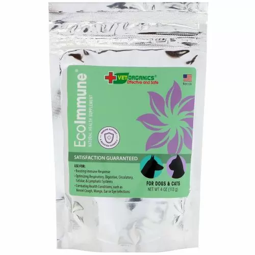 Vet Organics, EcoImmune, Натуральная оздоравливающая пищевая добавка, Формула для поддержки и улучшения иммунитета, Для собак и кошек, 4 унц. (113 г)