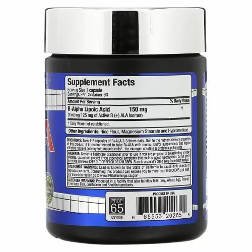ALLMAX Nutrition, R+ Альфа-липоевая кислота (Максимальная сила R- Альфа-липоевая кислота), 150 мг, 60 вегетарианских капсул