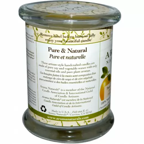 Aroma Naturals, 100% натуральная соевая свеча с эфирными маслами, Peace Pearl, апельсин, гвоздика и корица, 260 г (8,8 унций)
