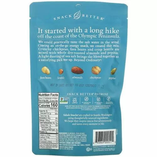 Sahale Snacks, Snack Mix, морская соль и орехи, 4 унции (113 г)