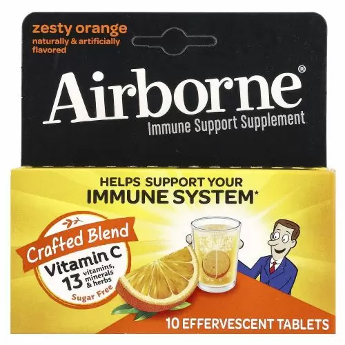 AirBorne, Шипучие таблетки  апельсиновым вкусом, 10 таблеток