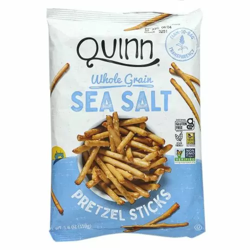 Quinn Popcorn, Крендель, цельнозерновые, морская соль, 198 г (7 унций)