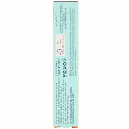 Pacifica, Natural Minerals, Aquarian Gaze Water Resistant Mascara, Abyss(Black), .25 oz