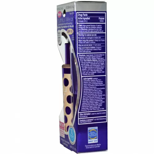 Physicians Formula, Youthful Wear, омолаживающий космецевтический усилитель, безупречная основа и кисточка, SPF 15, средний, 1,0 унция (28,35 г)