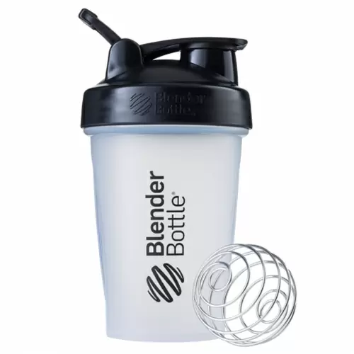 Blender Bottle, BlenderBottle, классическая с петелькой, прозрачная/черная, 20 унций
