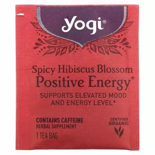 Yogi Tea, Spicy Hibiscus Positive Energy, 16 чайных пакетиков, 32 г (1,12 унции)
