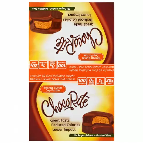 HealthSmart Foods, Inc., ЧокоРайт, кексы с арахисовым маслом, 16 пакетов, по 1,27 унции (36 г) каждый