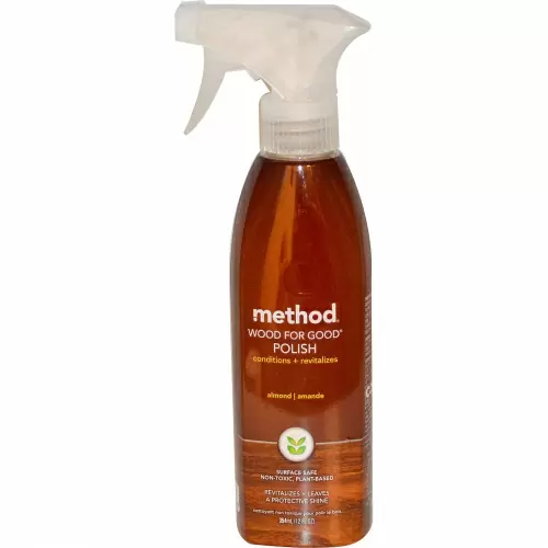 Method, Wood For Good Средство для полировки деревянных поверхностей, с запахом миндаля, 12 жидких унции (354 мл)