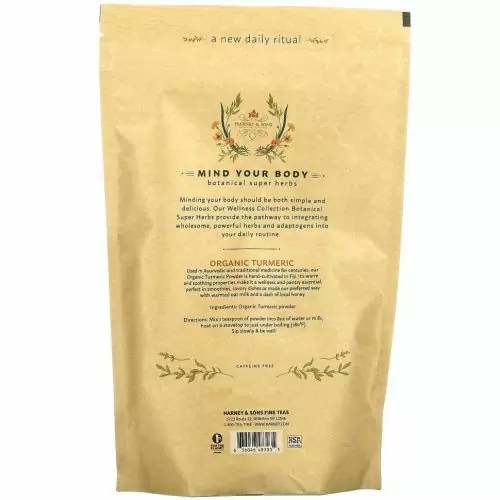 Harney & Sons, Botanical Super Herbs, органическая куркума, 283 г (10 унций)
