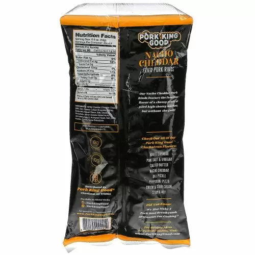 Pork King Good, Чичаррон со вкусом, начо чеддер, 1,75 унции (49,5 г)