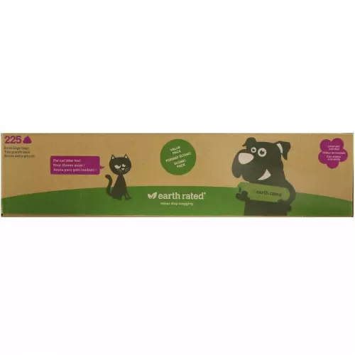 Earth Rated, Пакеты большого размера, для кошачьего и собачьего помета, с запахом лаванды, 225 пакетиков