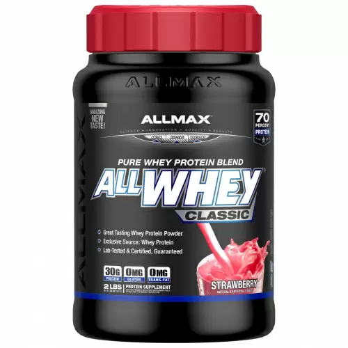 ALLMAX Nutrition, AllWhey Classic, 100% сывороточный протеин, клубника, 2 фунта (907 г)