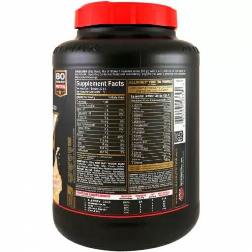 ALLMAX Nutrition, AllWhey Gold, 100% сывороточный белок + первосортный белковый изолят, со вкусом торта ко дню рождения, 907 г (2 фунта)