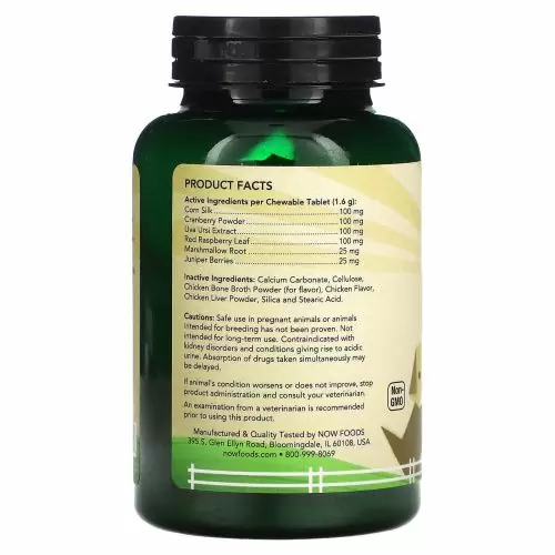 Now Foods, Здоровье мочевой системы собак/кошек, 90 жевательных таблеток