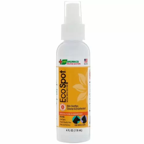 Vet Organics, EcoSpot, натуральное средство ухода за кожей и шерстью, успокаивает кожу, очищающее и дезинфицирующее средство, для собак и кошек, 118 мл