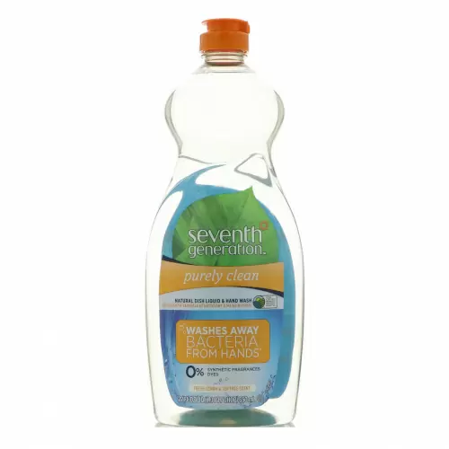 Seventh Generation, Натуральное средство для мытья посуды и рук, абсолютная чистота, свежий лимон и чайное дерево, 22 ж. унц.(650 мл)
